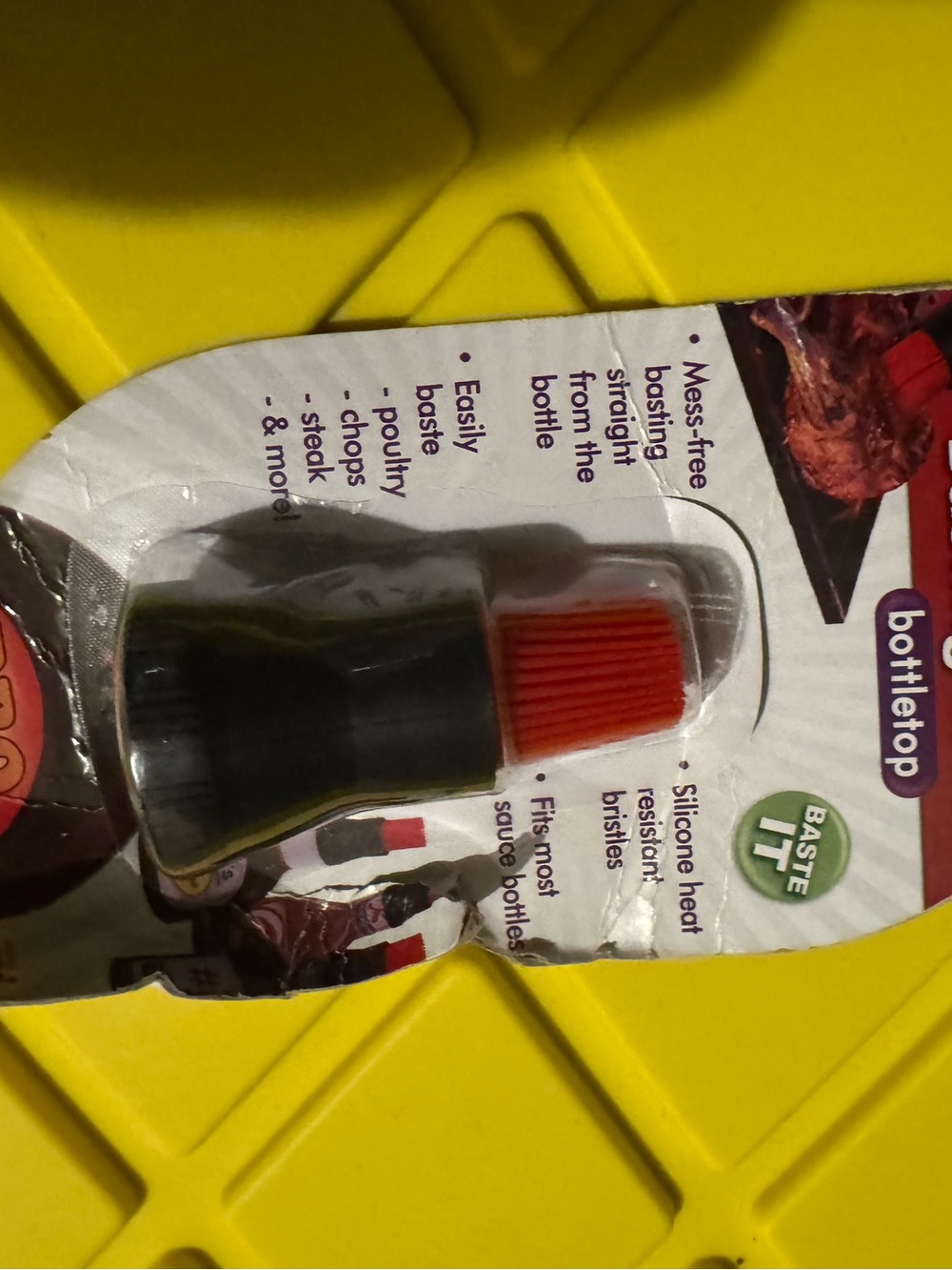 Oxo Red and Black Bottle-Top Silicone Basting Brush